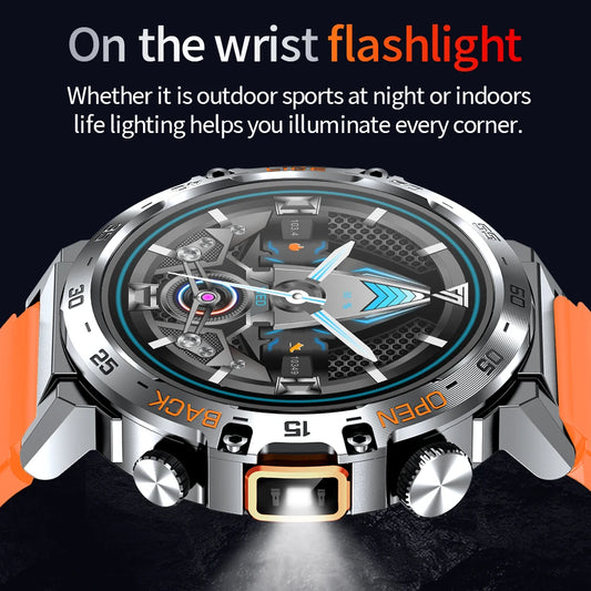 LIGE 2025 Smart Watch Men Sport Watches LED Flashlight 360*360 Ultra HD Screen Waterproof Fitness Bluetooth Call Men Smartwatch