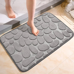 1pc Large kitchen Mat Bathroom Floor Mat Cobblestone Embossed Soft Absorbent