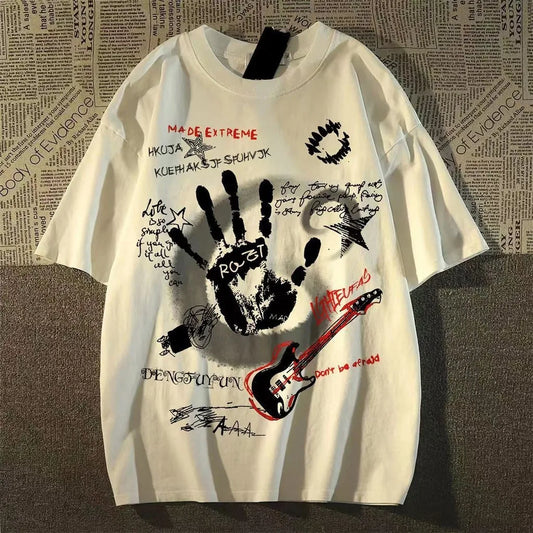 American Vintage Round Neck Short Sleeved T-shirt Men/Women Korean Inst Summer New Top