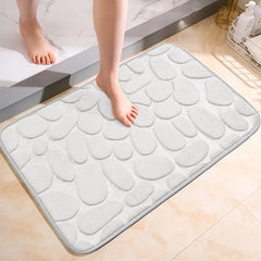 1pc Large kitchen Mat Bathroom Floor Mat Cobblestone Embossed Soft Absorbent