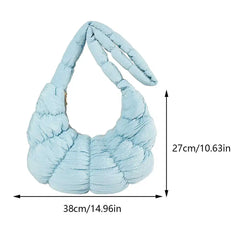 Bag Large Capacity Crescent Bag for Women's Solid Color Puffer Trendy Shoulder Bag