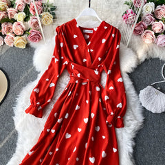 Evening wear Dresses: Women Long Sleeve Big Swing Party