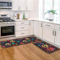 Mexico Day of The Dead Kitchen Mat Home Entrance Doormat Decor Dia De Los Muertos