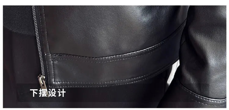 Men Bomber Leather Jacket Anti-wind Lapel Solid Casual Slim Fit Jacket