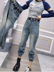 Y2k Large Size Jeans Women's Summer Thin Model Bunched Feet