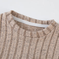 2025 Boys Autumn Winter Long Sleeve sweater suits Solid Color Block Pants Set Kids Outfit Casual Comfortable Clothing