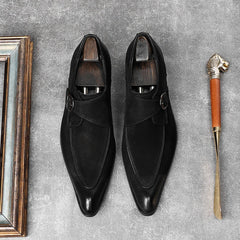 Italian Slip On Men Dress Shoes Wedding Genuine Leather Men Oxford Shoes Monk