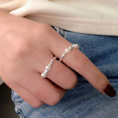 925 Sterling Silver Rings Party Jewelry Vintage Charm Double Layer