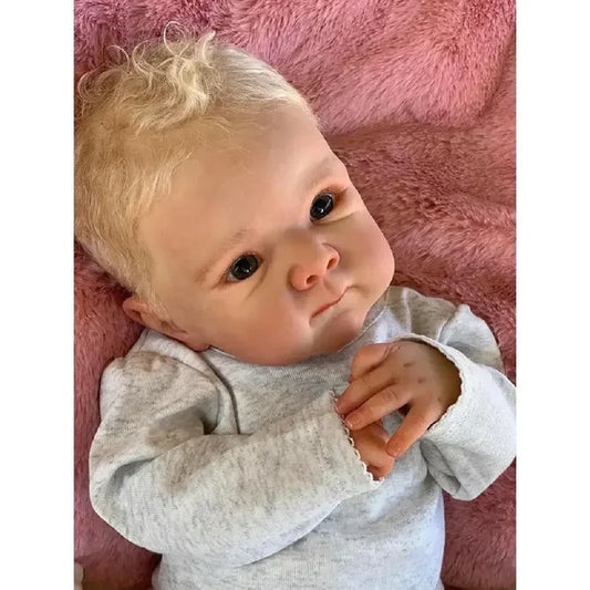 18-20Inch Full Body Vinyl Bettie Bebe Reborn Boy / Girl With Rooted White Gold Hair Washable Handmade Lifelike Real Reborn Doll