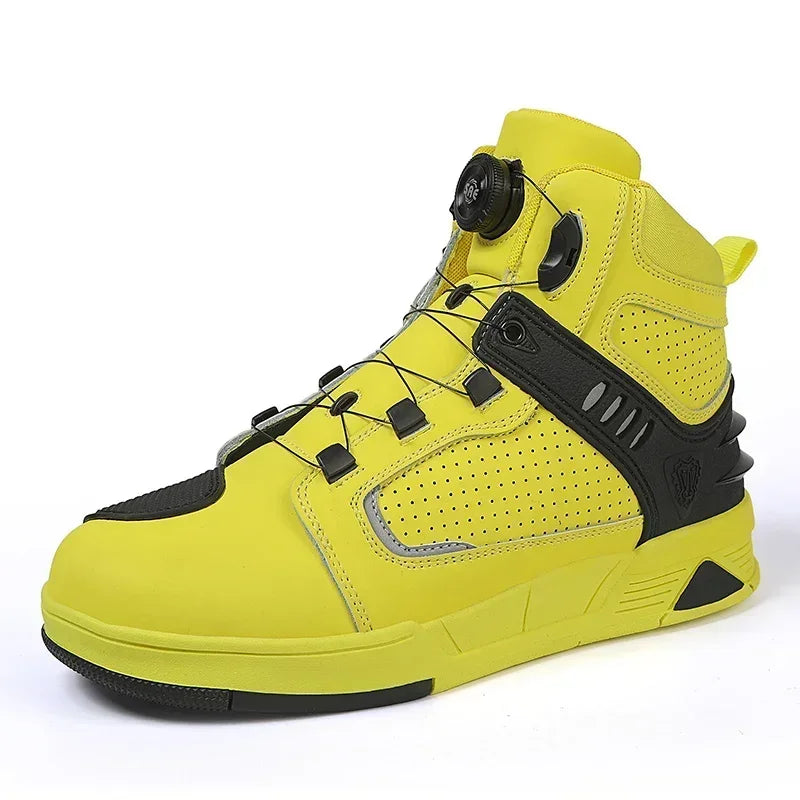 Riding Boots for Men Motorcycle New Leather Collision Avoidance Motos Shoes Anti Slip Wear-Resistant Motocross Protective Shoes