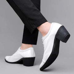 Fashion Black Formal Shoes for Men Pointed Leather Elegant Mens Dress Shoes