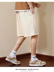 Men's Bermuda Shorts Loose Straight Barrel Beach Shorts Fashion Knitted