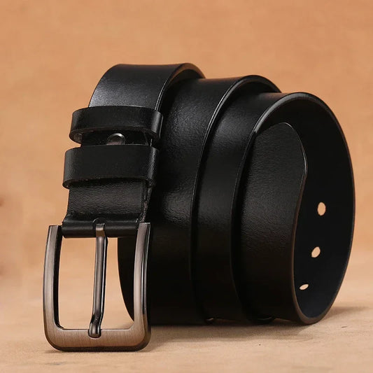 Men Genuine Leather Belts High Quality Pin Buckle Waist Straps Belt for Men LONG Large 110 120 130 140 150 160 170cm Plus Size