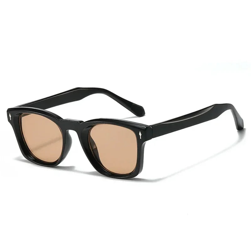 JNPCXI Retro Rivets Square Sunglasses Women Fashion Gradient Shades UV400 Men Green Black Sun Glasses