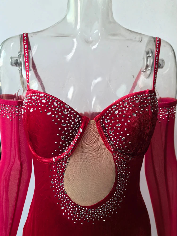 Formal attire Dresses: Woman Evening Dress Sparkle Heartbeat Velvet Diamonds