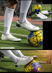 Men's Turf Soccer Shoes Kids Outdoor Long Spikes Training Ankle Football Boots