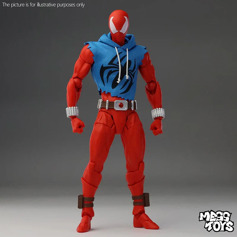 MESS Toys Scarlet Spider Man Action Figure Genuine Anime Handmade Collectible Ornament Toy For Kids And Anime Fans Holiday Gift