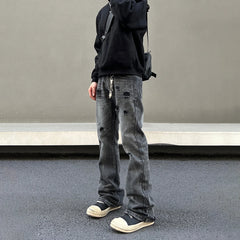 Ripped Jeans Men Black Streetwear Y2k Denim Pants Autumn Winter Casual
