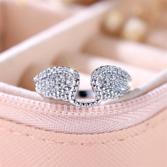 Cute Female White Zircon Stone Ring Trendy Silver Color Engagement Rings For Women