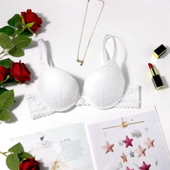 Small Chest Size Women Bra Thin Cup Mold Soft Cotton Brassiere Hollow Out Lace