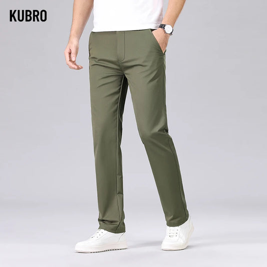 Fashion Business Casual Suit Pants Male Elegant Slim Elastic Straight Office Trousers