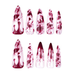 Fashionable Holiday Atmosphere Classic Press on Nails Red Halloween Design