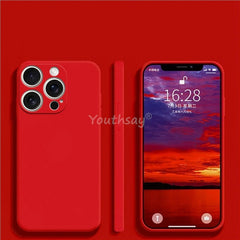 For iPhone 16 Pro Max Case Liquid Silicone Plain Case For Apple iPhone 16 Pro Max Cover TPU Anti-drop Phone Protector Cover