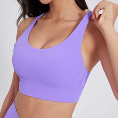 Women Fitness Bra Tights Yoga Vest High Strength Shockproof Gym Sports Top