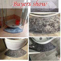 Curved Shower Mat,Anti-Slip Bathroom Carpet Rugs Corner Bath Tub Floor Foot Pads