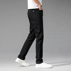 Classic Style Summer Men's Slim Fit White Jeans High Quality Business Fashion Cotton