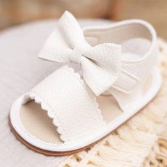 Baby Sandals Infant Girl Princess Cute Bow-knot Leather Rubber Sole Flat Toddler