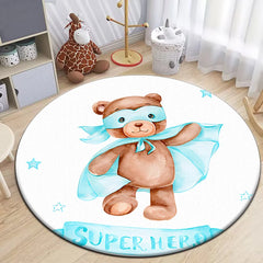 Sleep Bear HD Printed Cartoon Round Carpet for kids Living Room Rugs Camping Picnic