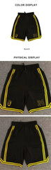 Men's Shorts Black And Yellow Patchwork No.8 And 24 Basketball Pants Casual