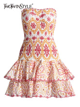 Print Dresses For Women Halter Sleeveless High Waist