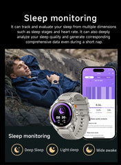 Outdoor Military Smart Watch Men Built-in GPS 1.46" AMOLED Compass Altimeter BT Call 3ATM Waterproof Clock LED Sports Smartwatch