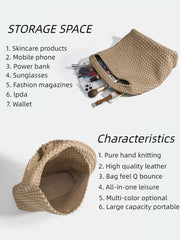Designer Hand knitting bag PU Large women's Woven tote bag Mistress gift luxury bag