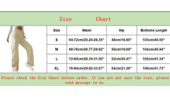 Women Casual Pants Fashion Solid Overalls Pockets High Waisted Elastic Waist Loose Trousers