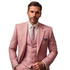 Prom Suits for Men: Pink Wedding Suits For Men Notched Lapel Single Breasted Elegant