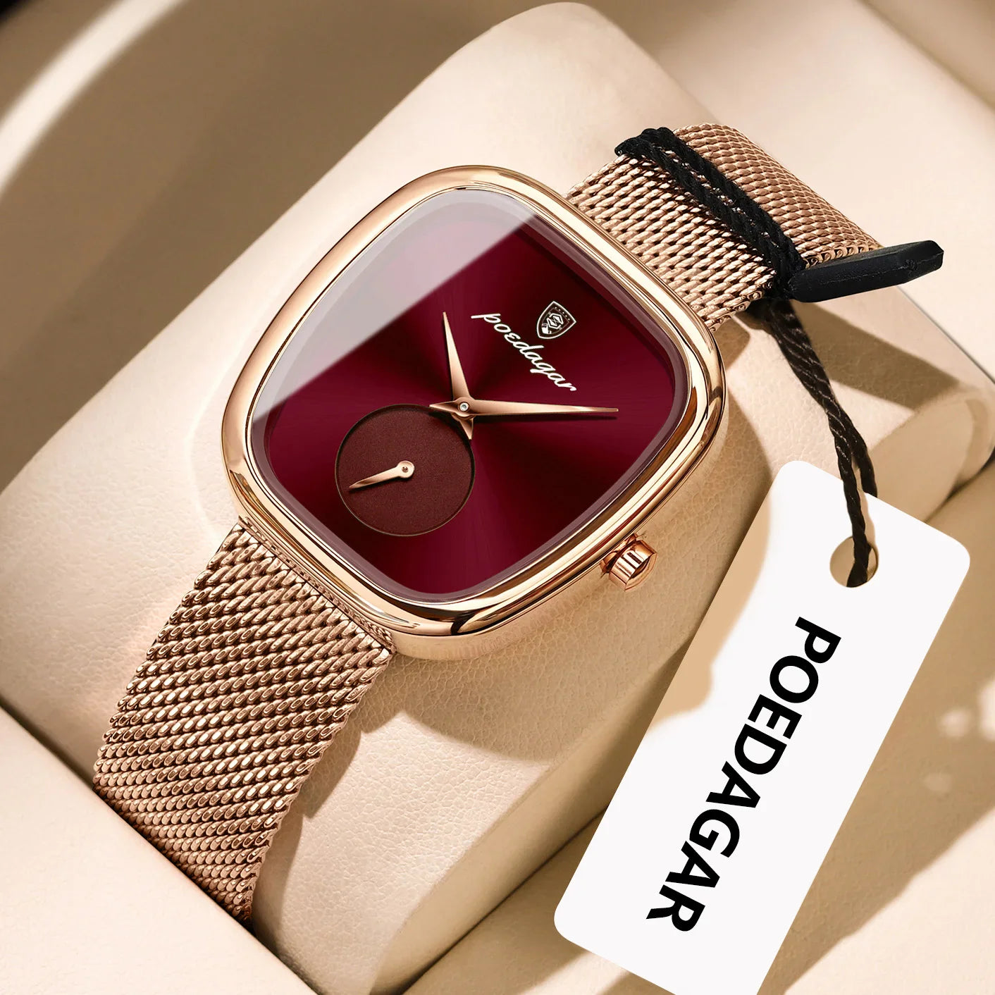 POEDAGAR Luxury Brand Woman Watch Waterproof Stainless Steel Mesh Women's Watches Fashion Elegant Quartz Ladies Wristwatch Reloj