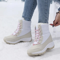 Ankel Boots for Women Winter Outdoor Warm Snow Boots Chunky Platform