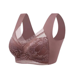 Women Large Bra Push Up Ice Silk Seamless upper Bralette Lace Wireless