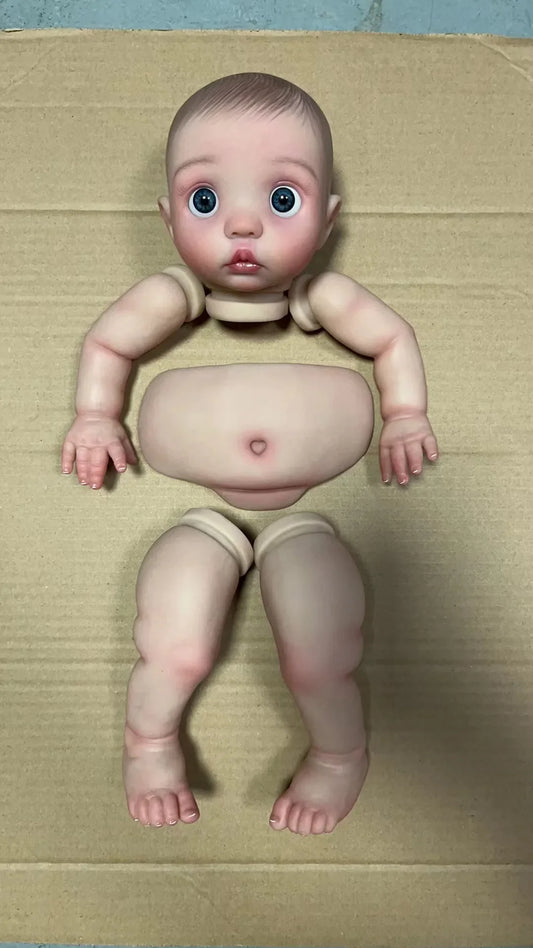 NPK 16inch Already Painted Doll Kit Peeka come with Cloth Body and Belly Plate Lifelike Reborn Baby DIY Toy