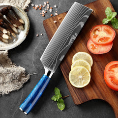 1-8 Piece Kitchen Knife Set, Blue Resin Handle for Chef Knife, Paring Knife