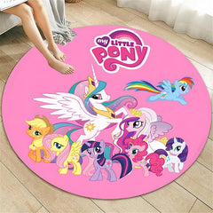 My Little Pony Printed Round Carpet for Living Room Rugs Camping Picnic Mats Flannel
