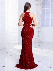 Homecoming Dresses: O Neck Off Shoulder Evening Prom Gown