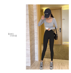 Spring Seamless Shark Leggings Women Multicolor Thin High Waist