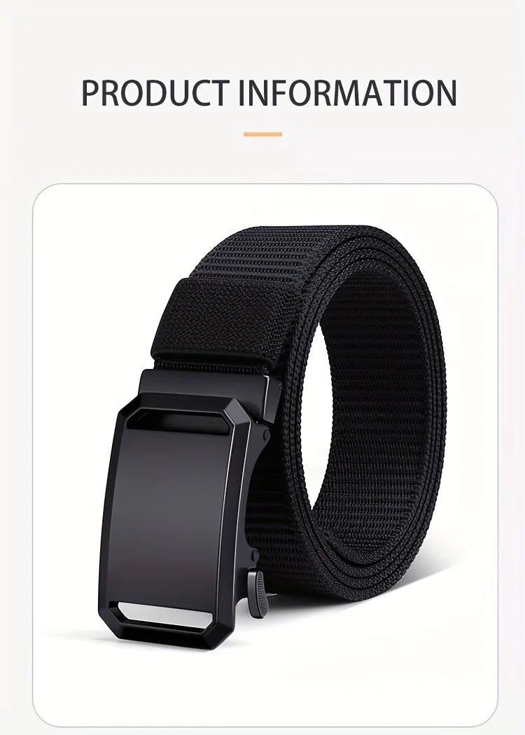 Men's Belt With Automatic Metal Buckle , Outdoor Working Tactical Belt ,Toothless Automatic Buckle For sports canvas Belts