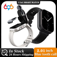 TWS Earphone Smartwatch 2.01" Headset 2 in 1 Smart Watch BT Call Blue Tooth Headphones Watches Heart Rate Sport Fitness Bracelet