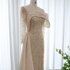 Homecoming Dresses: Crystal Mermaid Evening Dress with Overskirt