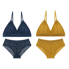 Bra and Panty Set Push Up Seamless Bras Mid Waist Briefs Underwear Sets